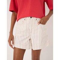 HUSH Cotton Rich Striped Shorts Brown Mix