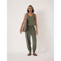 HUSH Jersey Sleeveless Harem Jumpsuit Khaki