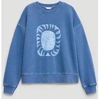 HUSH Pure Washed Cotton Sun Graphic Sweatshirt Blue Mix