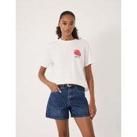 HUSH Pure Cotton Deucy Strawberry Graphic T-Shirt White Mix