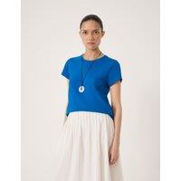 HUSH Pure Cotton Crew Neck T-Shirt Blue