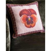 Rockett St George Pure Cotton Pansy Muse Piped Cushion Pink Mix