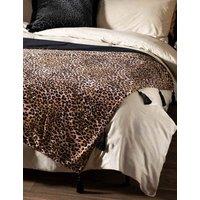 Rockett St George Velvet Leopard Love Tasselled Throw Black Mix