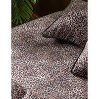 Rockett St George Pure Cotton Sateen Leopard Love Fitted Sheet Brown