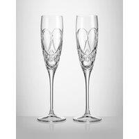 Waterford Set of 2 Crystal Champagne Flutes Clear