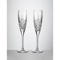 Waterford Set of 2 Crystal Champagne Flutes Clear