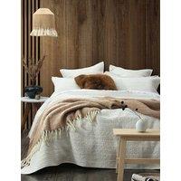 MM Linen Pure Cotton Loom Coverlet Set Ivory