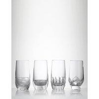 Waterford Set of 4 Mixology Crystal Hi Ball Glasses Clear