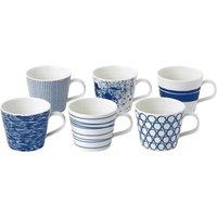 Royal Doulton Set of 6 1815 Pacific Mugs Blue Mix