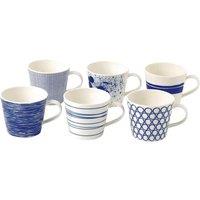 Royal Doulton Set of 6 1815 Pacific Mugs Blue Mix