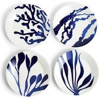 Royal Doulton Set of 4 1815 Pacific Porcelain Dinner Plates Blue Mix