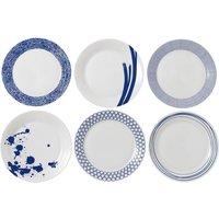 Royal Doulton Set of 6 Pacific Dinner Plates Blue Mix