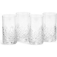Royal Doulton Set of 4 Crystal Highball Glasses Clear