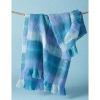 Bluebellgrey Wool Blend Highland Check Throw Blue Mix