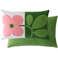 Orla Kiely Floret Cotton Rich Cushion with Linen Pink Mix