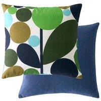 Orla Kiely Bubble Flower Cotton Rich Cushion with Linen Green Mix
