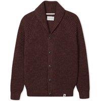 Peregrine Pure Wool Waffle Shawl Neck Cardigan Burgundy