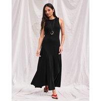 RO&ZO Pure Cotton Jersey Midaxi Skater Dress Black