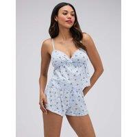 Boux Avenue Pure Cotton Bow Print Shortie Set Blue Mix