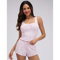 Boux Avenue Floral Ribbed Shortie Set Pink Mix