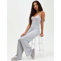 Boux Avenue Pointelle Lace Pyjama Set Grey Marl