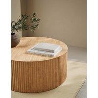 Gallery Direct Fluted Wood Round Coffee Table Natural