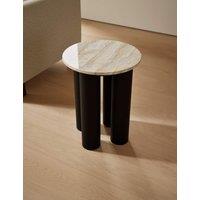 Gallery Direct Marble & Mango Wood Side Table Black Mix
