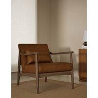 Gallery Direct Sherwood Dark Oak Leather Look Chair Tan