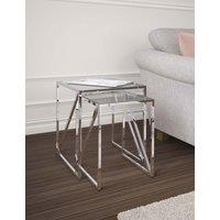 Gallery Direct Milan Metal & Glass Nest of Tables Silver