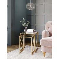 Gallery Direct Milan Metal & Glass Nest of Tables Antique Brass