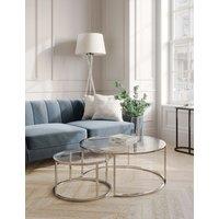 Gallery Direct Milan Metal & Glass Nest of Tables Silver