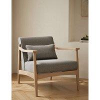 Gallery Direct Sherwood Light Oak Chenille Accent Chair Grey