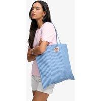 Superdry & Co Pure Cotton Striped Top Handle Tote Bag Blue