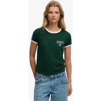 Superdry & Co Pure Cotton Slim Fit Side Stripe Ringer Tee Green