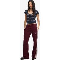 Superdry & Co Cotton Rich Side Stripe Wide Leg Joggers Red