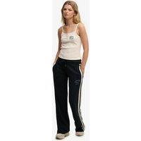Superdry & Co Cotton Rich Side Stripe Wide Leg Joggers Navy
