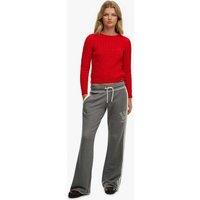Superdry & Co Cotton Rich Side Stripe Wide Leg Joggers Light Grey