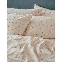Piglet In Bed 2 Pack Linen Rich Posy Bud Pillowcases Blue Mix