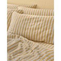 Piglet In Bed 2 Pack Linen Rich Pembroke Stripe Pillowcases Yellow Mix
