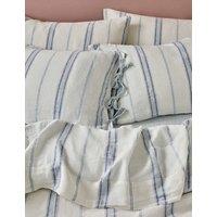 Piglet In Bed 2 Pack Pure Linen Farmhouse Pillowcases Blue Mix