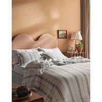 Piglet In Bed Pure Linen Farmhouse Stripe Duvet Cover Blue Mix