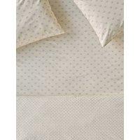 Piglet In Bed Washed Cotton Martha Floral Fitted Sheet Green Mix