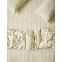 Piglet In Bed Washed Cotton Slumber Stripe Fitted Sheet Yellow Mix