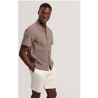 Ted Baker Relaxed Fit Pure Cotton Geometric Shirt Brown