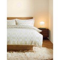 MADE Pure Cotton Geometric Bedding Set Green