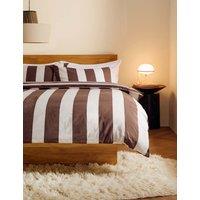 MADE Pure Cotton Donni Wide Stripe Bedding Set Chocolate