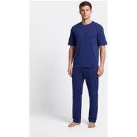 Lyle & Scott Cotton Blend Printed Pyjama Set Blue