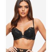 Ann Summers Lace Sequin Wired Plunge Bra (A-D) Black
