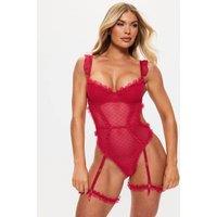 Ann Summers Spot Print Crotchless Body Red