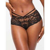 Ann Summers Lace Crotchless Knicker Shorts Black